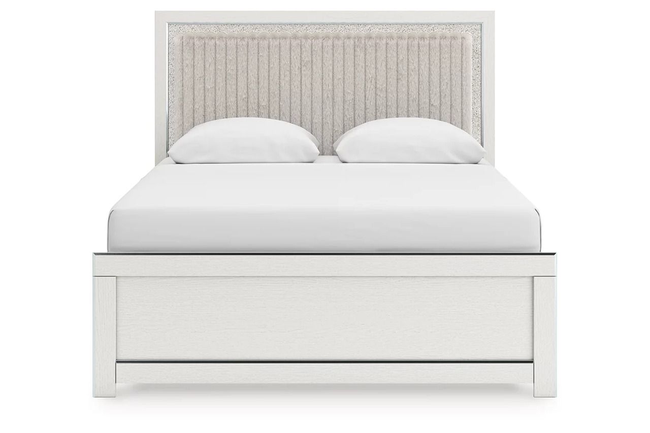 Ravalori Queen Upholstered Panel Bed In White NCB3381B6