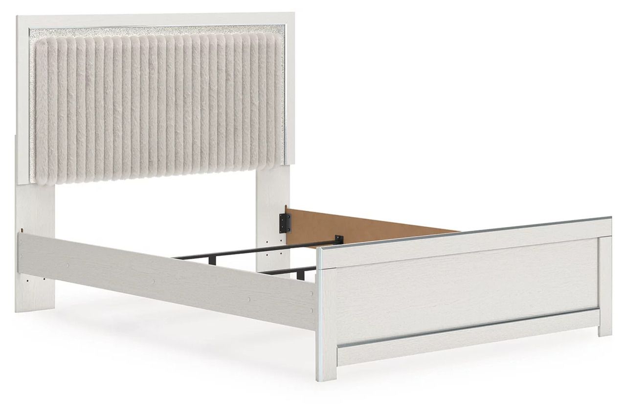 Ravalori Queen Upholstered Panel Bed In White NCB3381B6