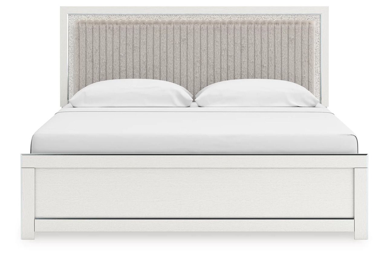 Ravalori King Upholstered Panel Bed In White NCB3381B8