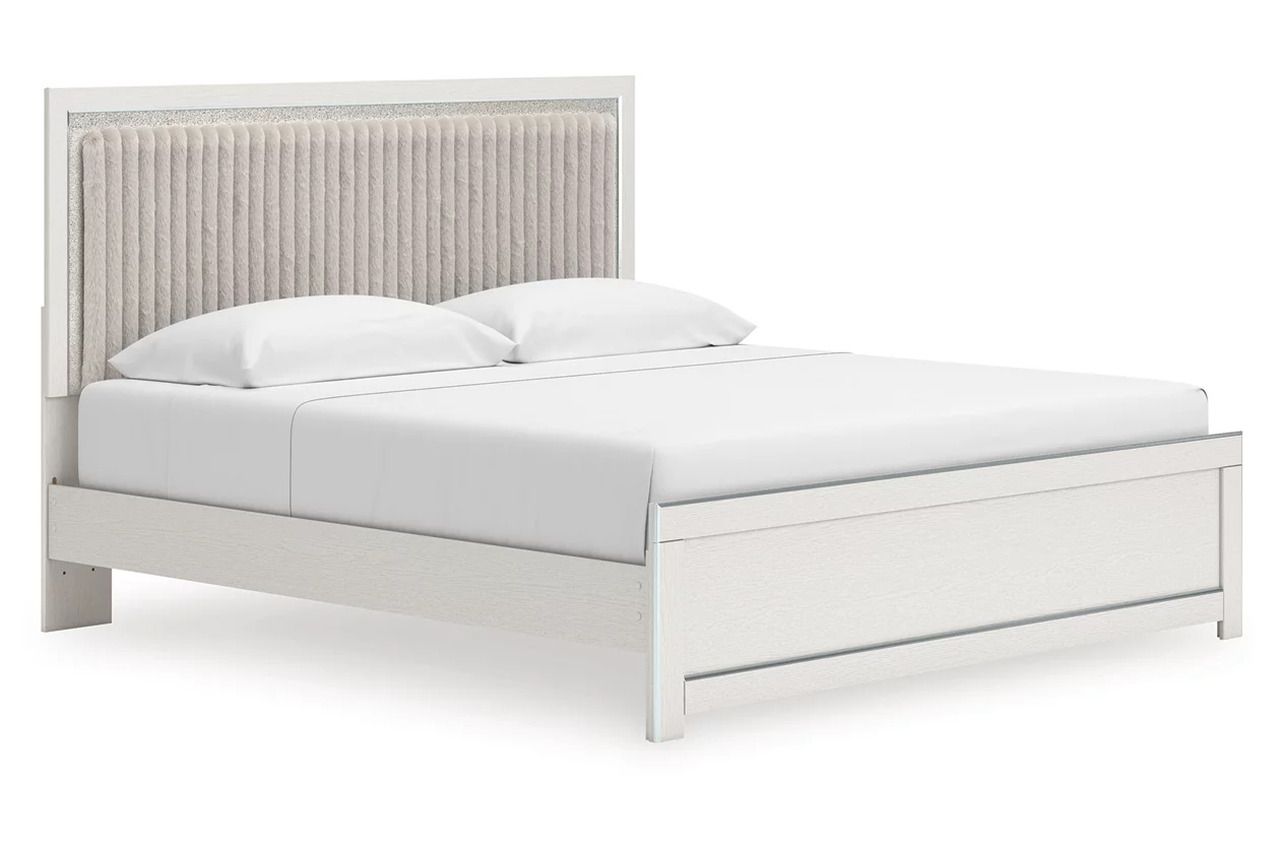 Ravalori King Upholstered Panel Bed In White NCB3381B8