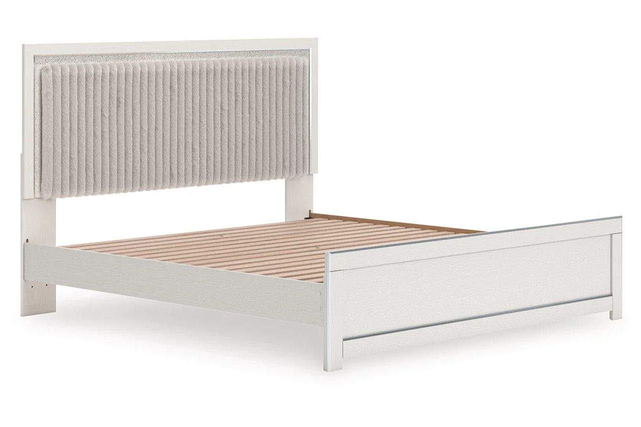 Ravalori King Upholstered Panel Bed In White NCB3381B8