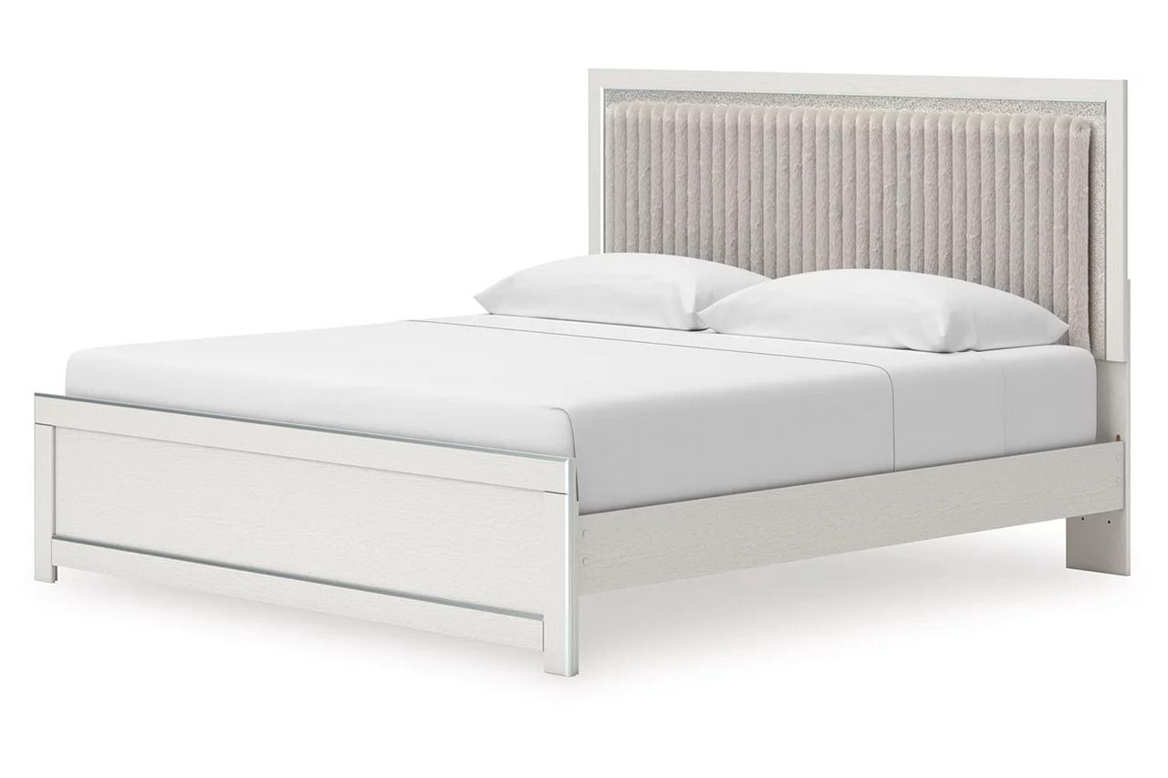 Ravalori King Upholstered Panel Bed In White NCB3381B8