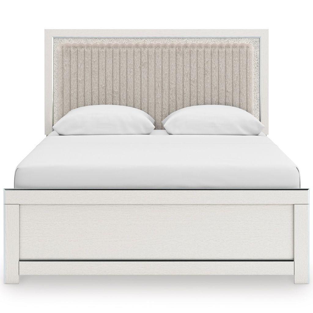 Ravalori King Upholstered Panel Bed In White NCB3381B8