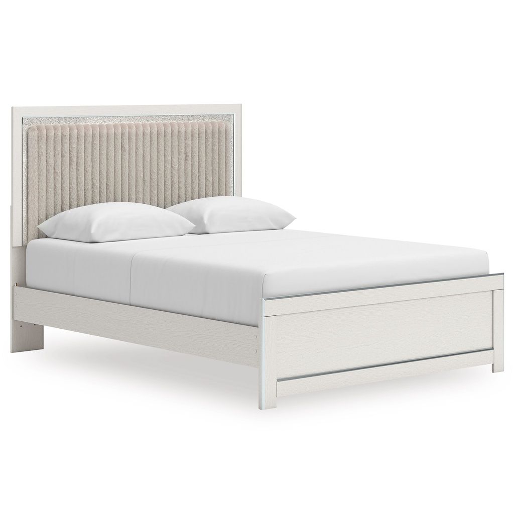 Ravalori King Upholstered Panel Bed In White NCB3381B8