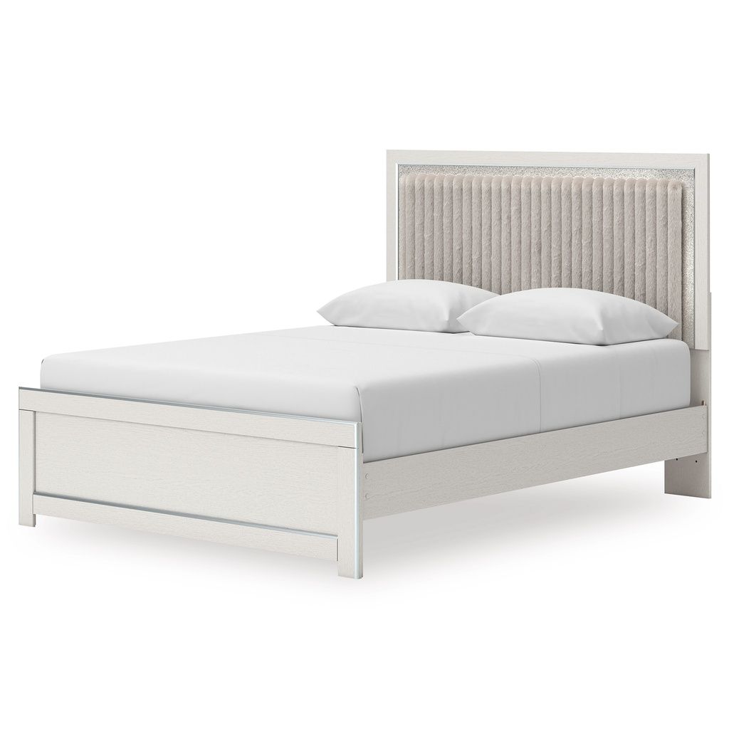 Ravalori King Upholstered Panel Bed In White NCB3381B8