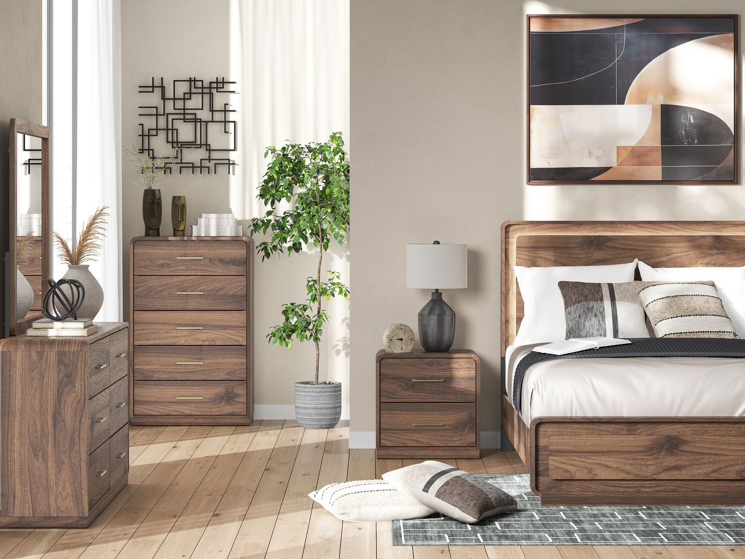 Chadworth Nightstand In Walnut Brown NCB38692