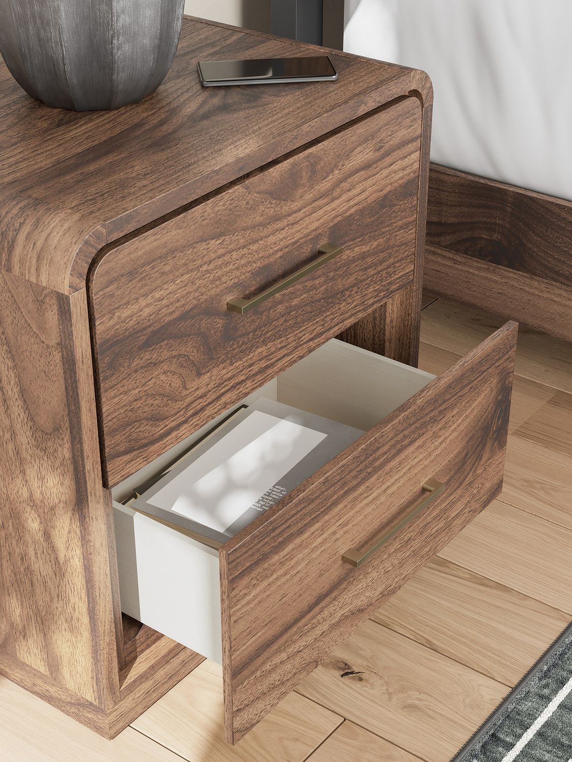 Chadworth Nightstand In Walnut Brown NCB38692
