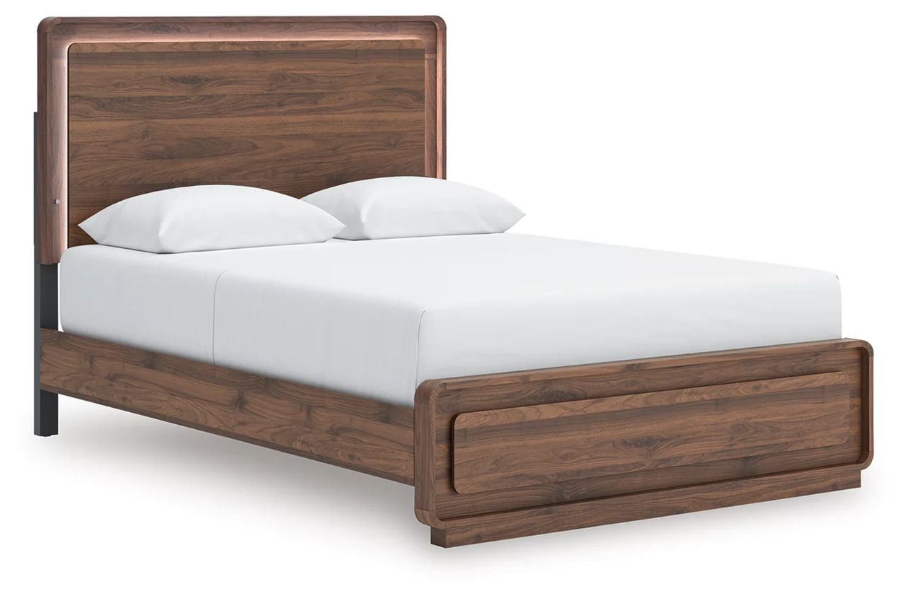 Chadworth Queen Panel Bed In Walnut Brown NCB386B2