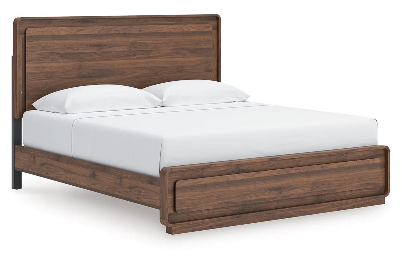 Chadworth King Panel Bed In Walnut Brown NCB386B4
