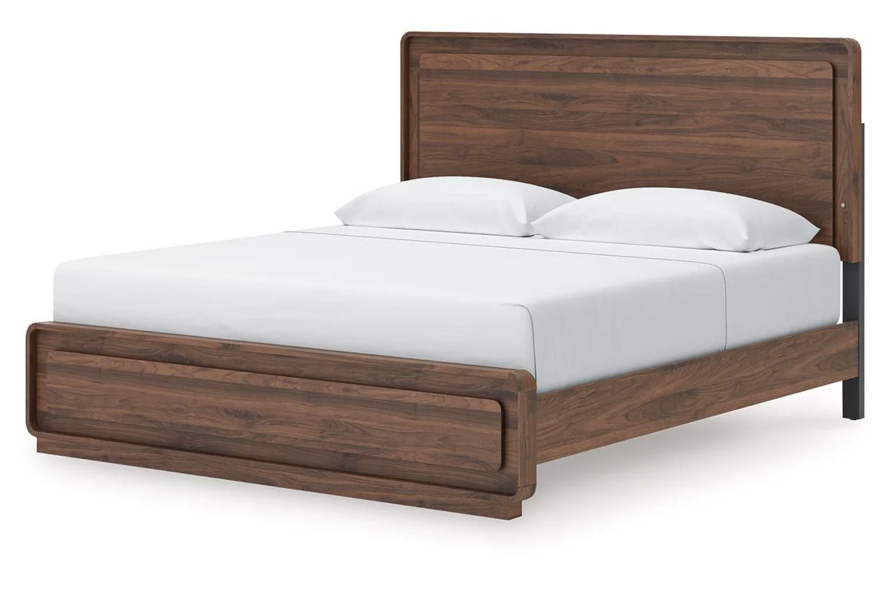 Chadworth King Panel Bed In Walnut Brown NCB386B4