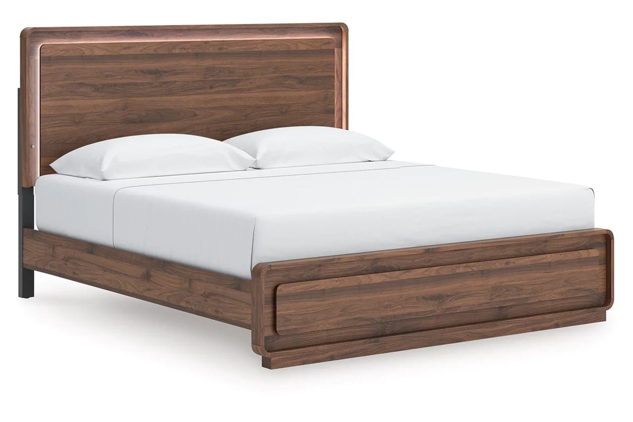 Chadworth King Panel Bed In Walnut Brown NCB386B4