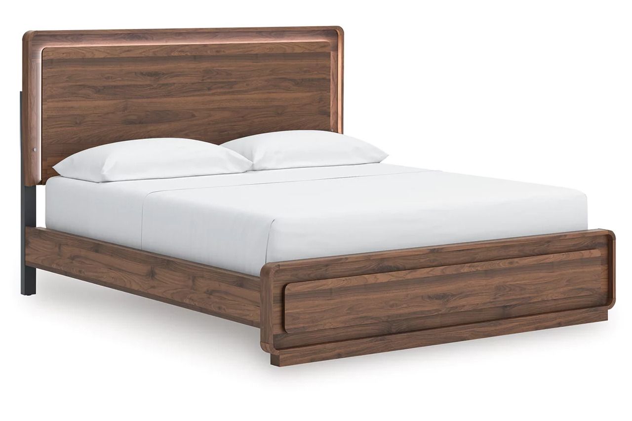 Chadworth California King Panel Bed In Walnut Brown NCB386B5