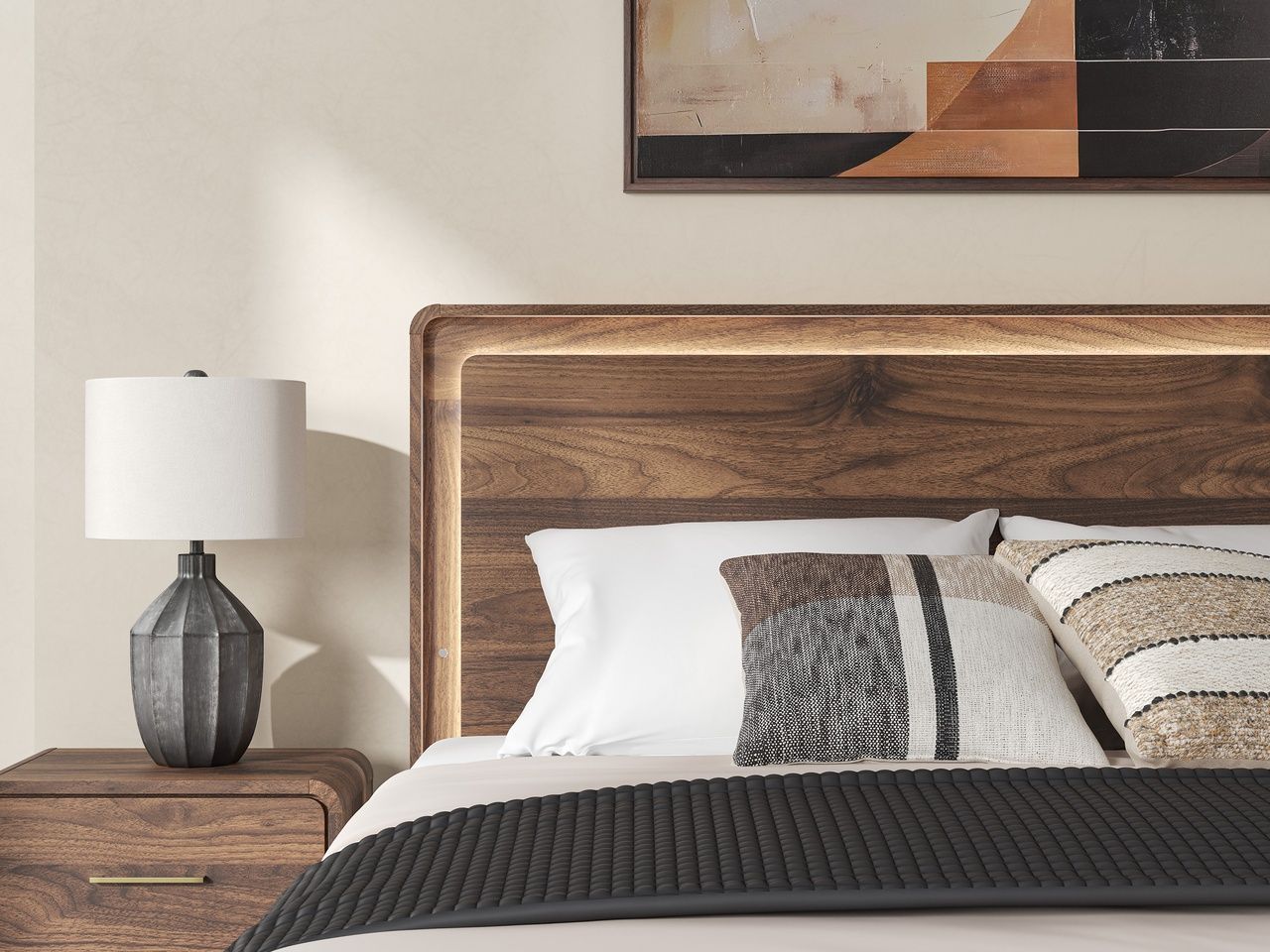 Chadworth California King Panel Bed In Walnut Brown NCB386B5
