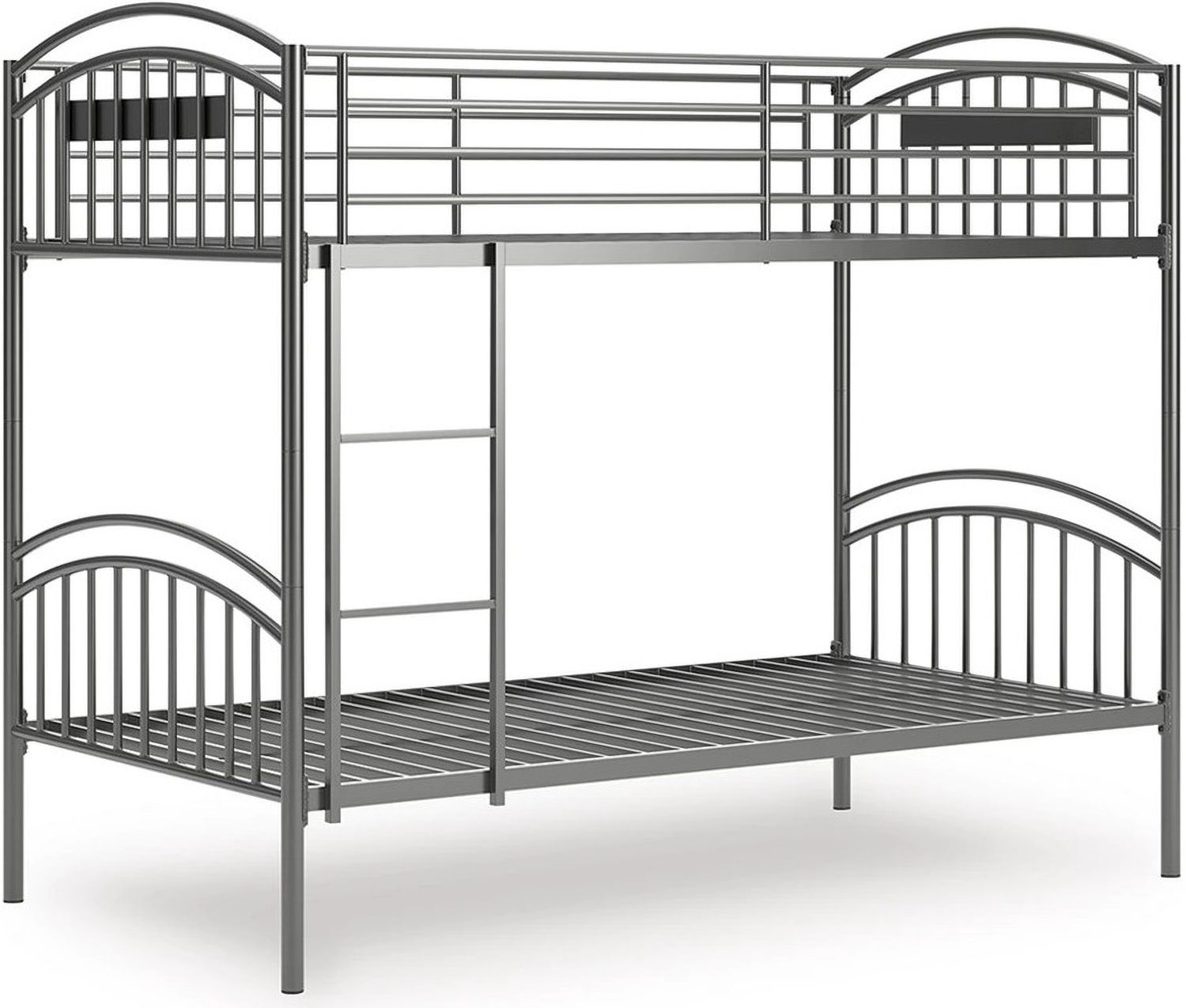 Graymound Twin over Twin Bunk Bed with Ladder In Gray NCB40059