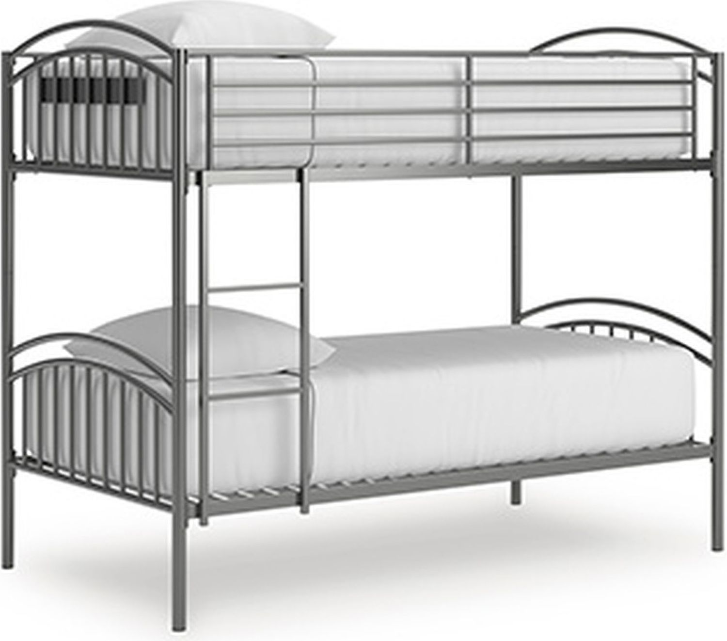 Graymound Twin over Twin Bunk Bed with Ladder In Gray NCB40059