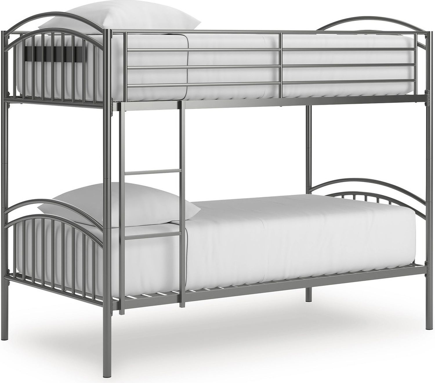 Graymound Twin over Twin Bunk Bed with Ladder In Gray NCB40059
