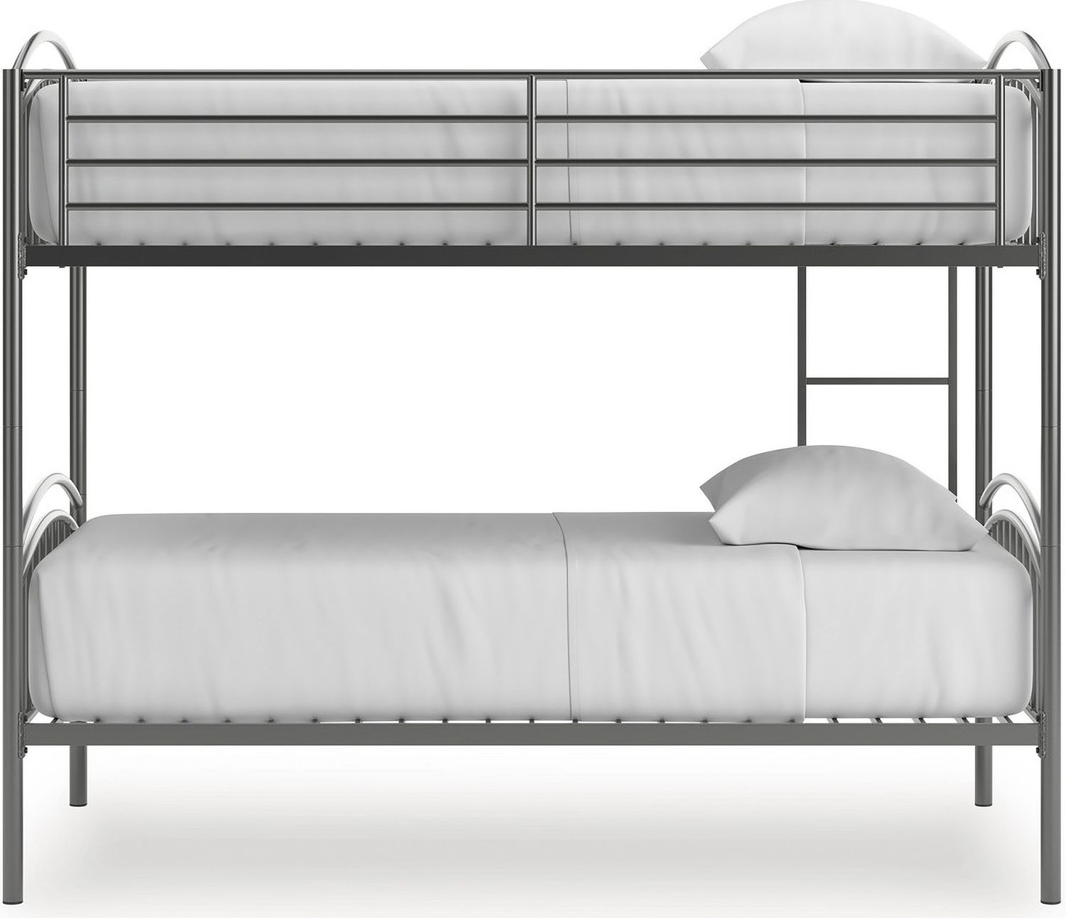 Graymound Twin over Twin Bunk Bed with Ladder In Gray NCB40059