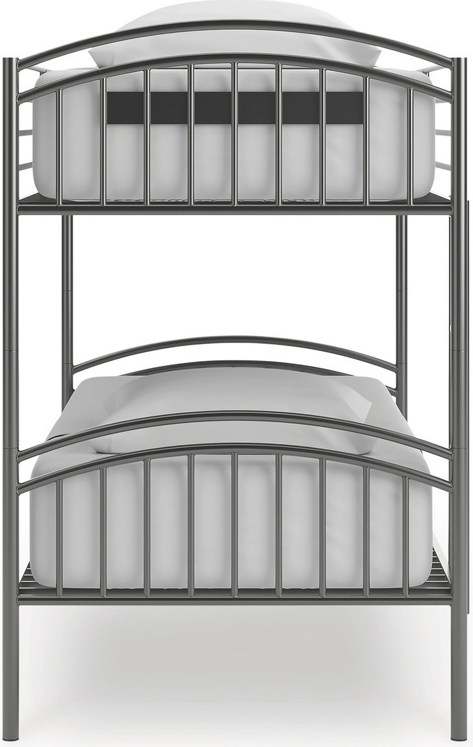 Graymound Twin over Twin Bunk Bed with Ladder In Gray NCB40059