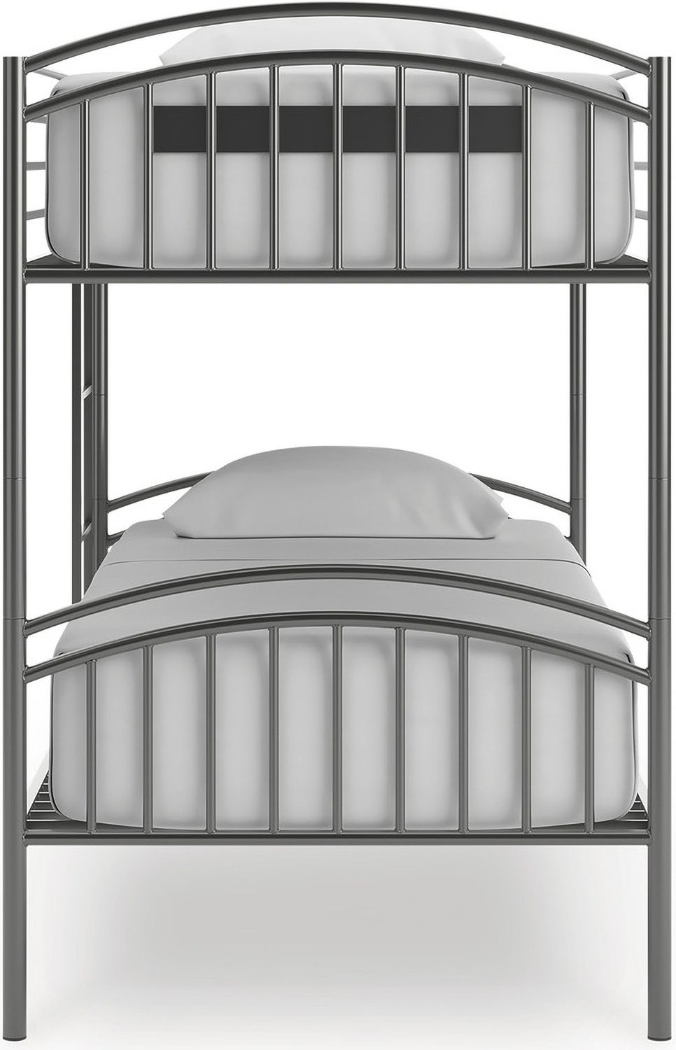 Graymound Twin over Twin Bunk Bed with Ladder In Gray NCB40059