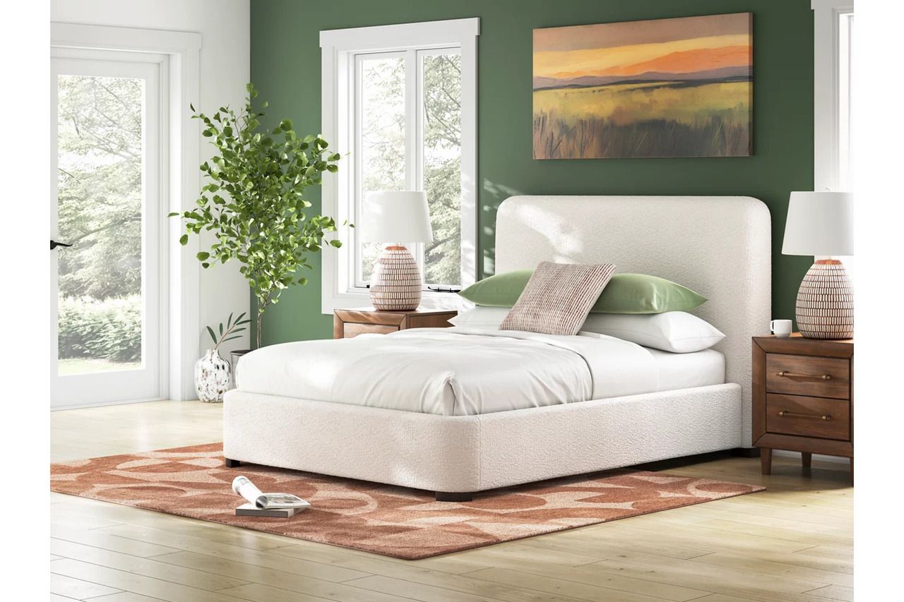 Brandinlane Queen Upholstered Bed In Beige NCB40181