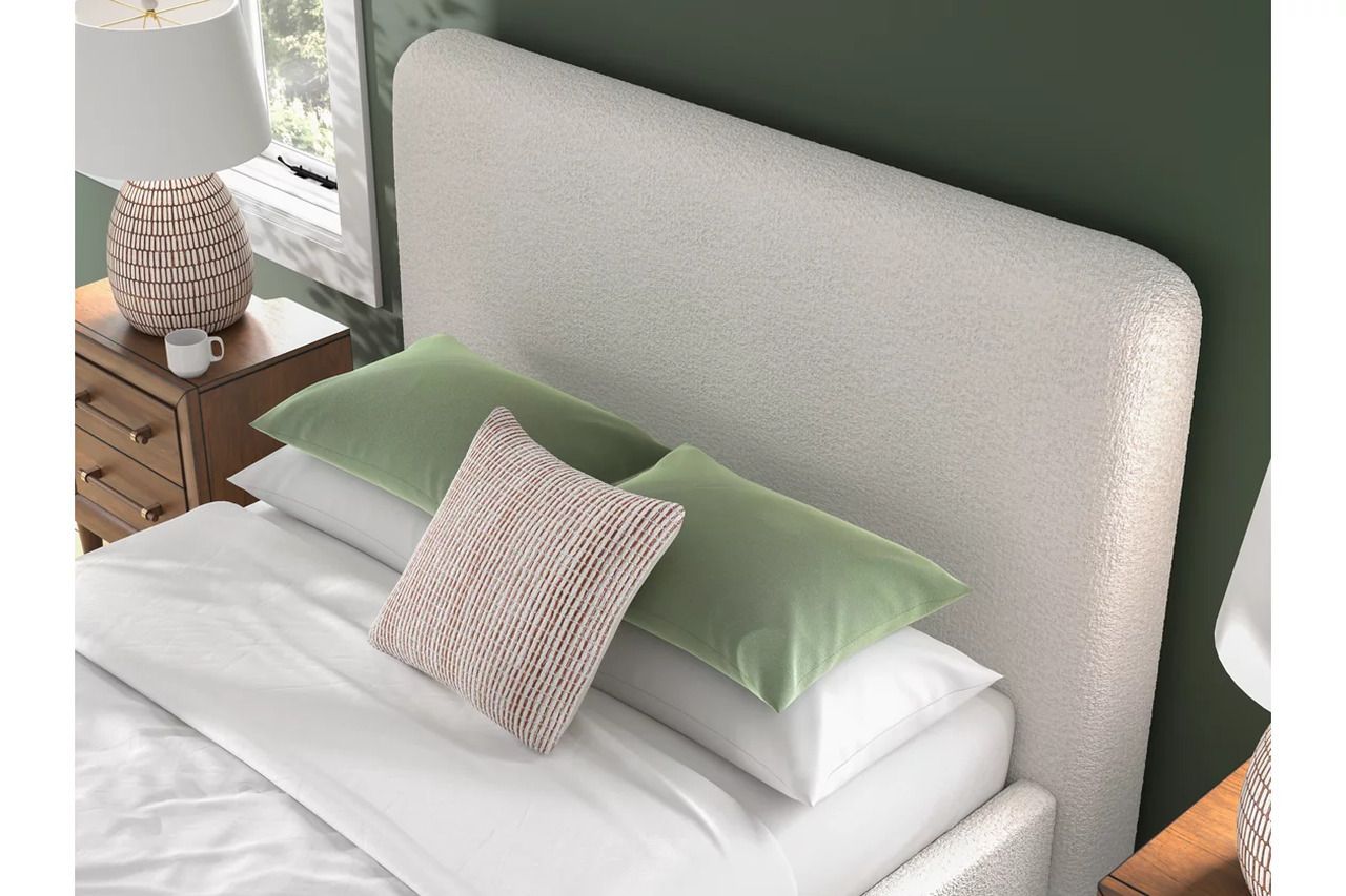 Brandinlane Queen Upholstered Bed In Beige NCB40181