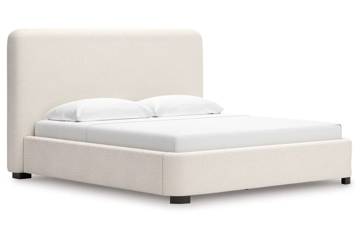 Brandinlane King Upholstered Bed In Beige NCB40182