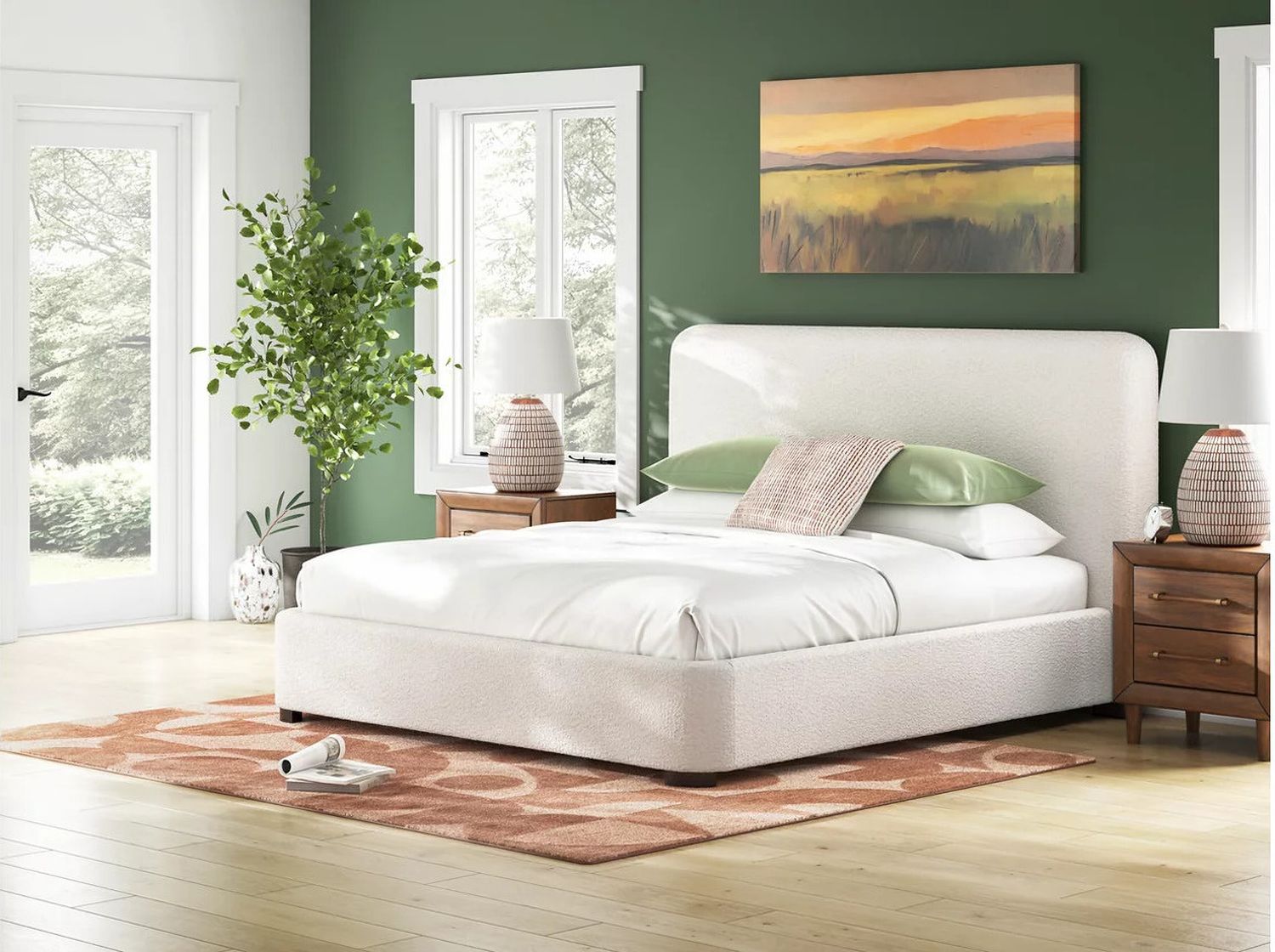 Brandinlane King Upholstered Bed In Beige NCB40182