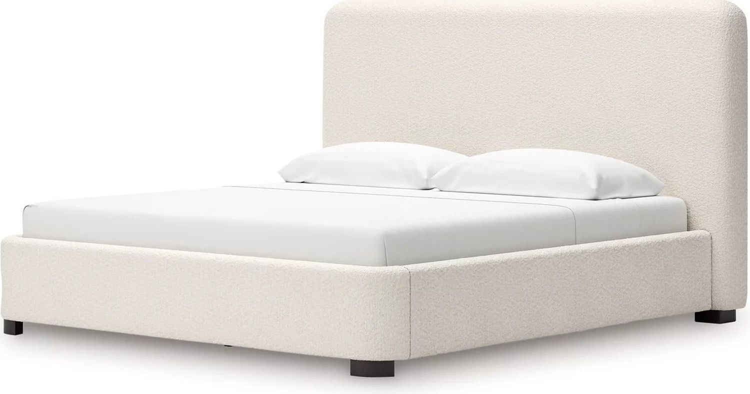Brandinlane King Upholstered Bed In Beige NCB40182