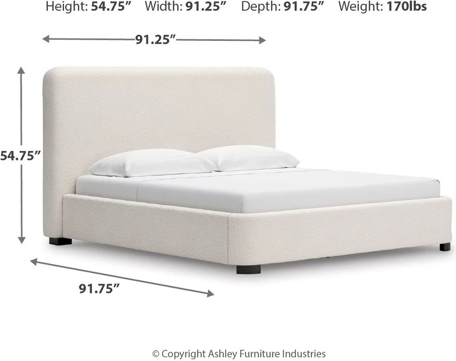 Brandinlane King Upholstered Bed In Beige NCB40182