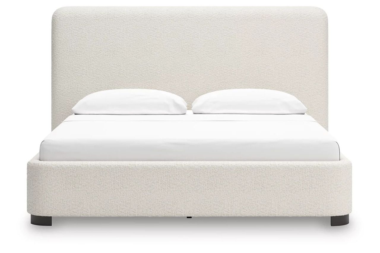 Brandinlane California King Upholstered Bed In Beige NCB40195