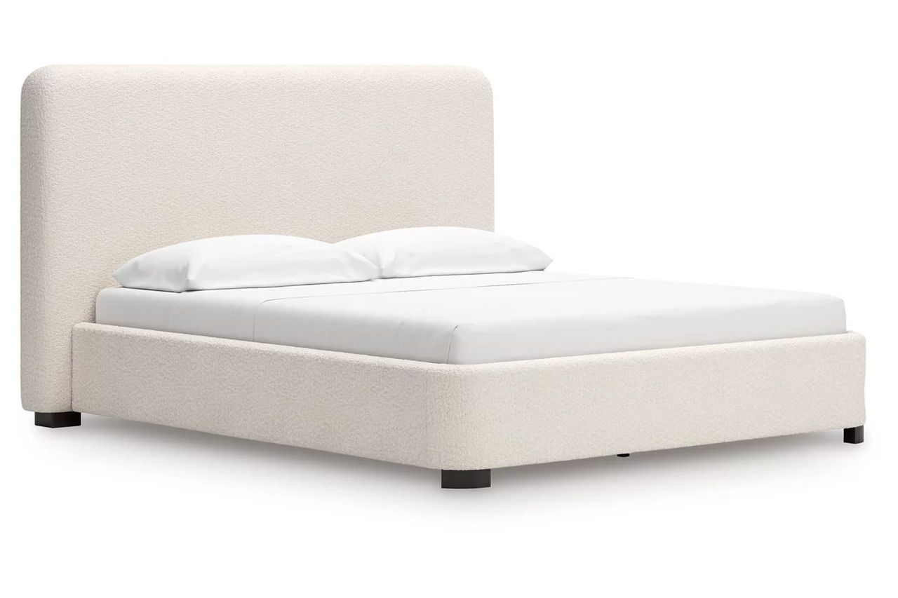Brandinlane California King Upholstered Bed In Beige NCB40195