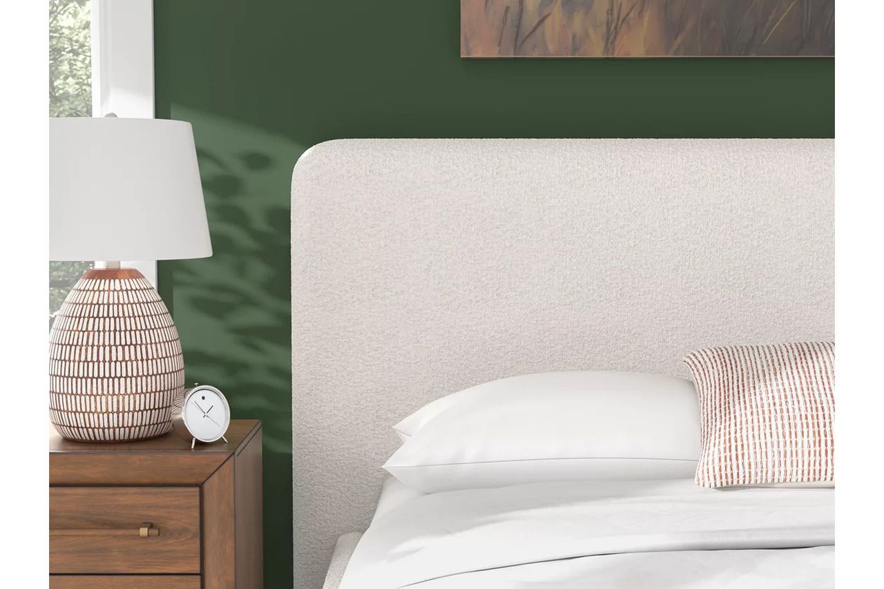 Brandinlane California King Upholstered Bed In Beige NCB40195