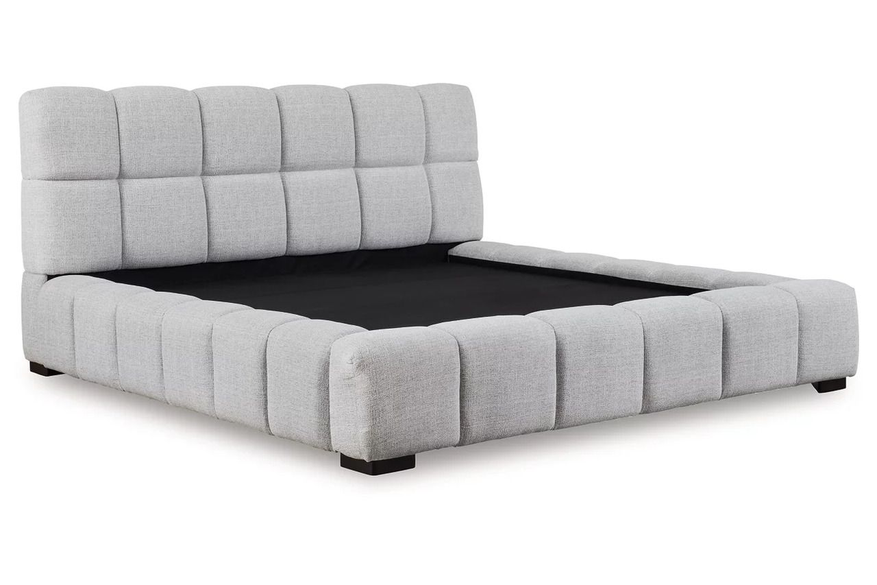 Wisperport California King Upholstered Bed In Light Gray NCB584B3