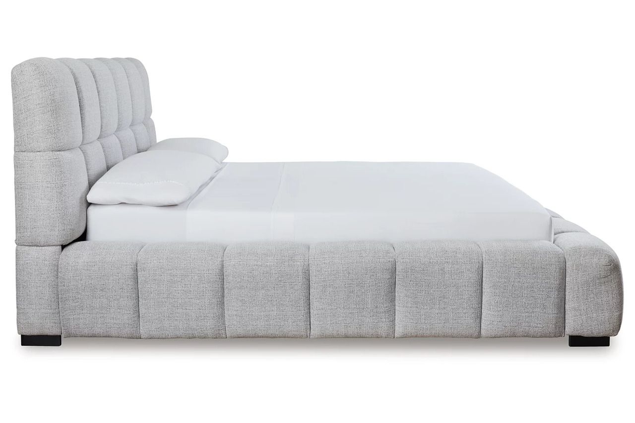 Wisperport California King Upholstered Bed In Light Gray NCB584B3