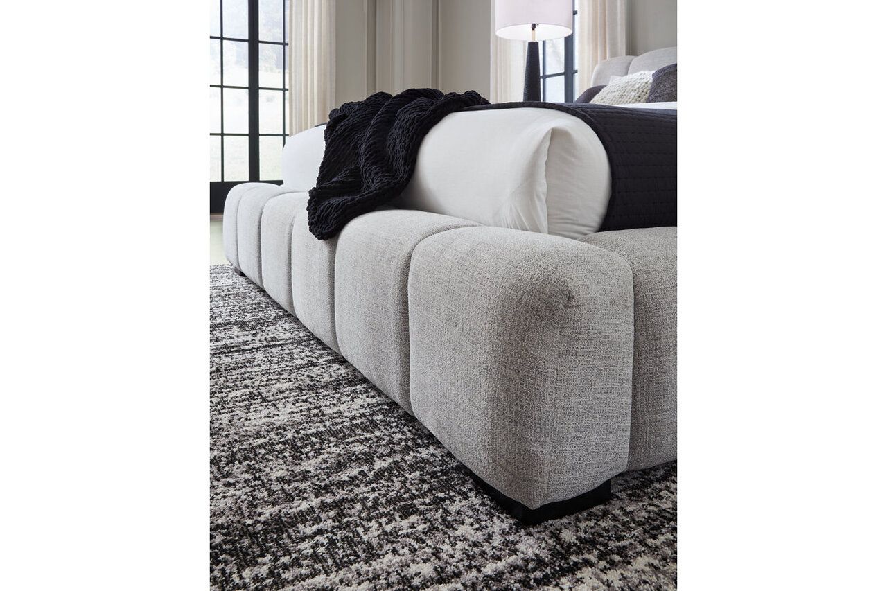 Wisperport California King Upholstered Bed In Light Gray NCB584B3