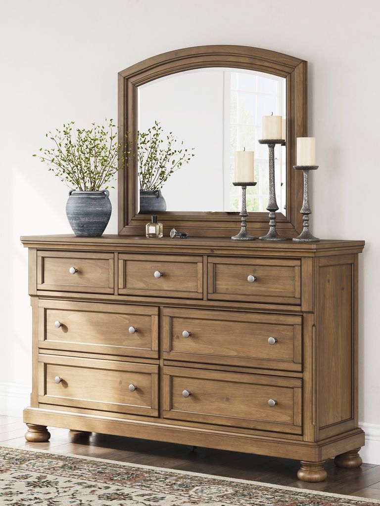 Glarrison Bedroom Mirror In Medium Brown NCB77936