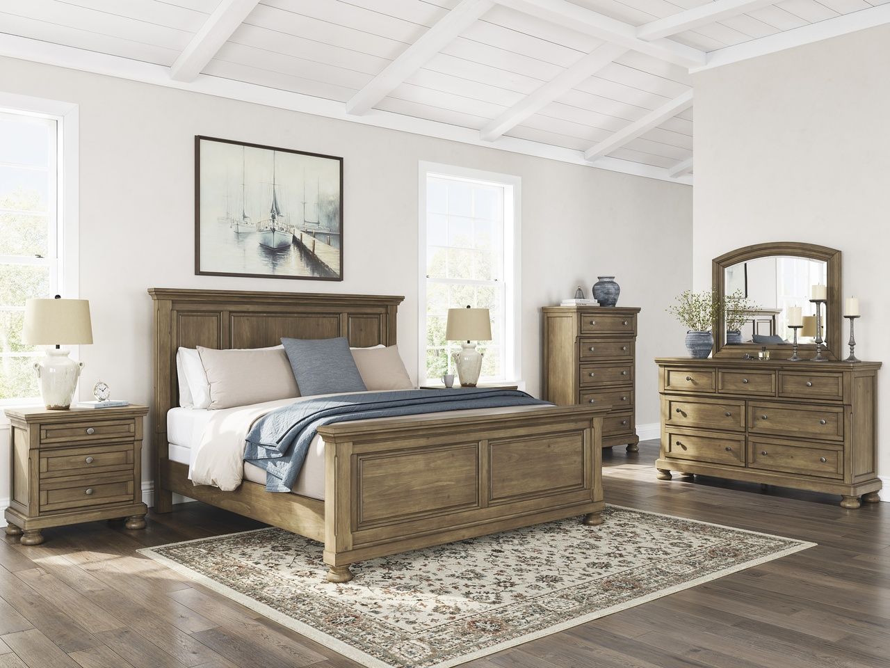 Glarrison Bedroom Mirror In Medium Brown NCB77936