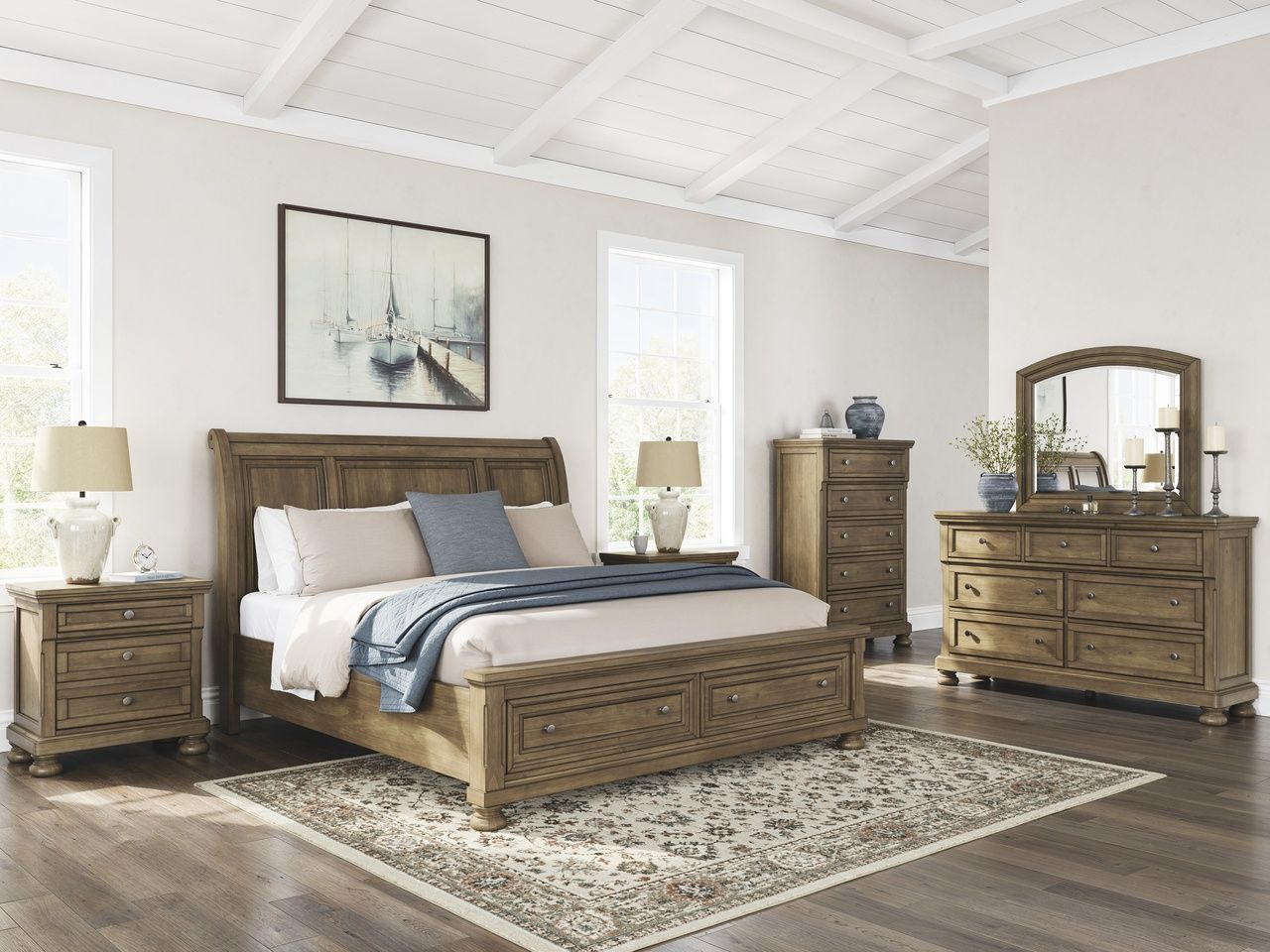 Glarrison Bedroom Mirror In Medium Brown NCB77936