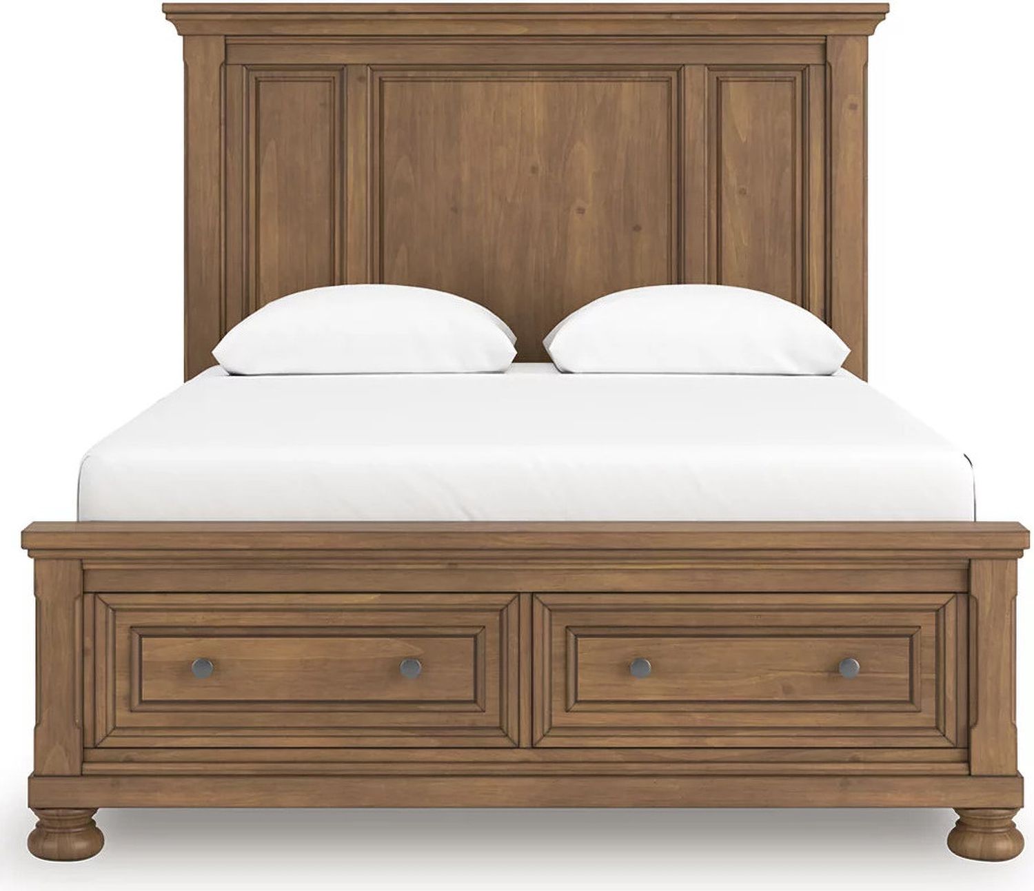 Glarrison Queen Panel Storage Bed In Medium Brown NCB779B11