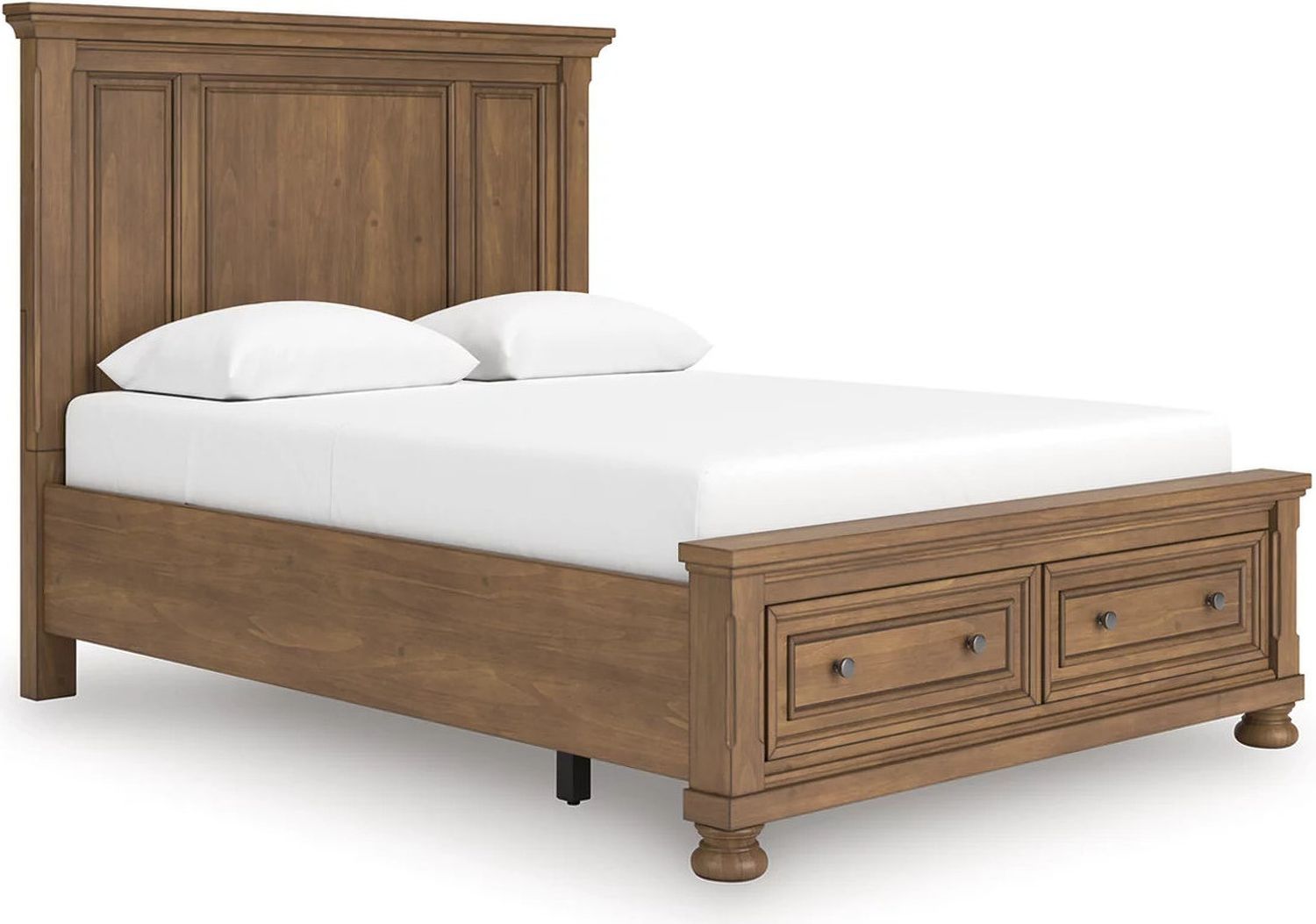 Glarrison Queen Panel Storage Bed In Medium Brown NCB779B11