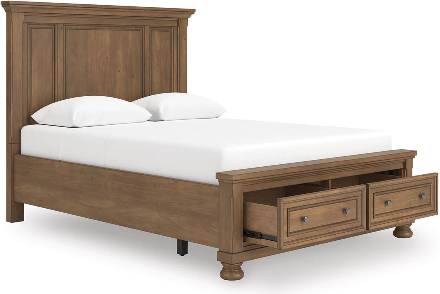 Glarrison Queen Panel Storage Bed In Medium Brown NCB779B11