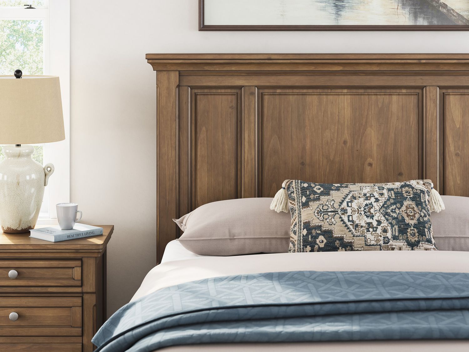 Glarrison Queen Panel Storage Bed In Medium Brown NCB779B11