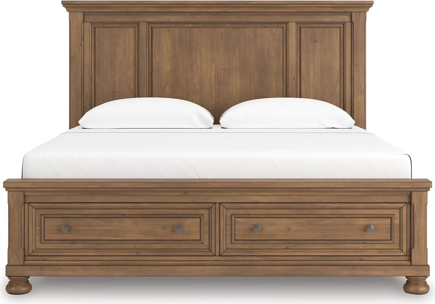 Glarrison King Panel Storage Bed In Medium Brown NCB779B12