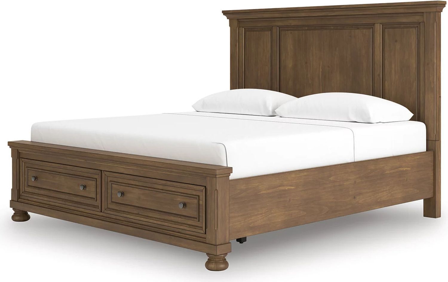 Glarrison King Panel Storage Bed In Medium Brown NCB779B12