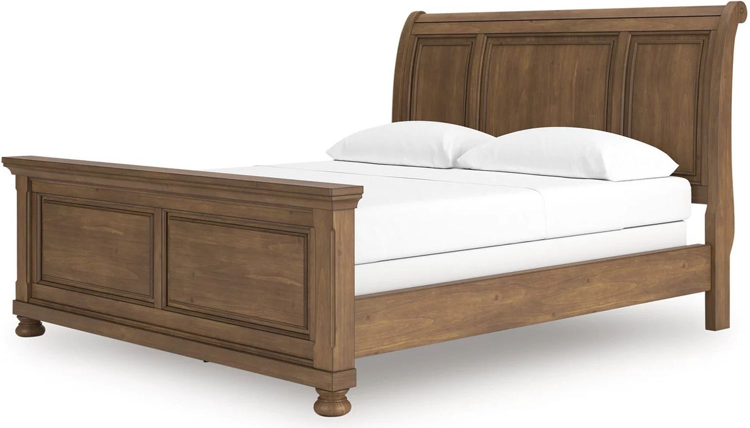 Glarrison California King Sleigh Bed In Medium Brown NCB779B16