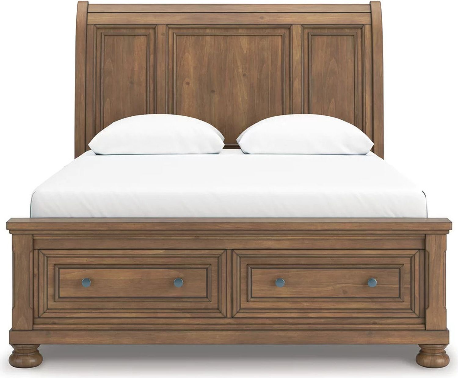 Glarrison Queen Storage Sleigh Bed In Medium Brown NCB779B4