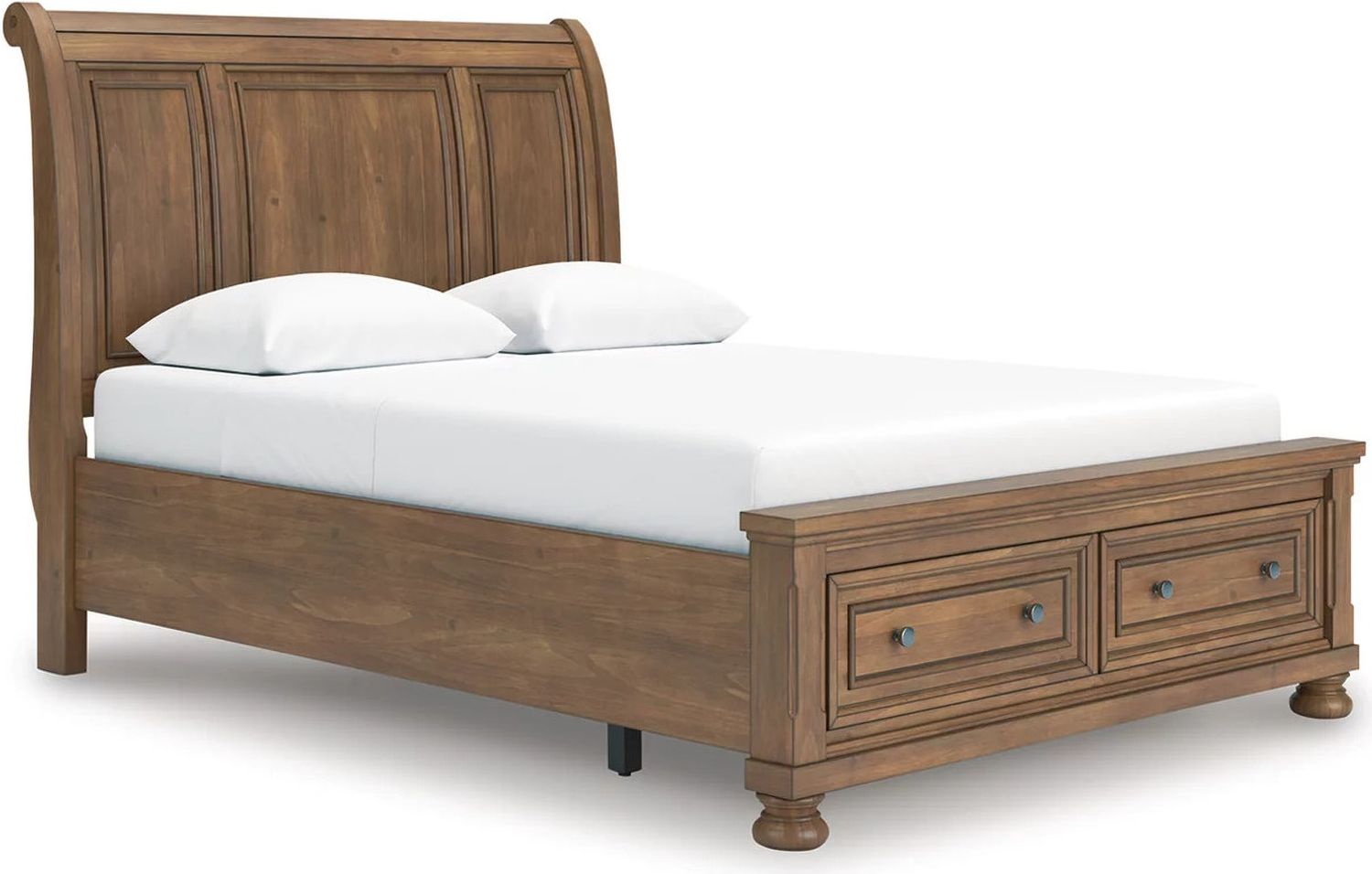 Glarrison Queen Storage Sleigh Bed In Medium Brown NCB779B4