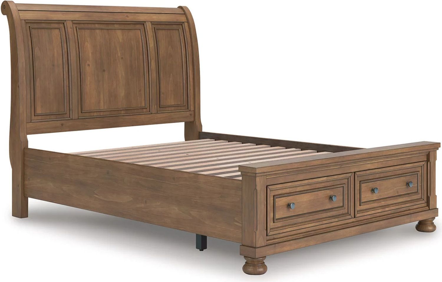 Glarrison Queen Storage Sleigh Bed In Medium Brown NCB779B4