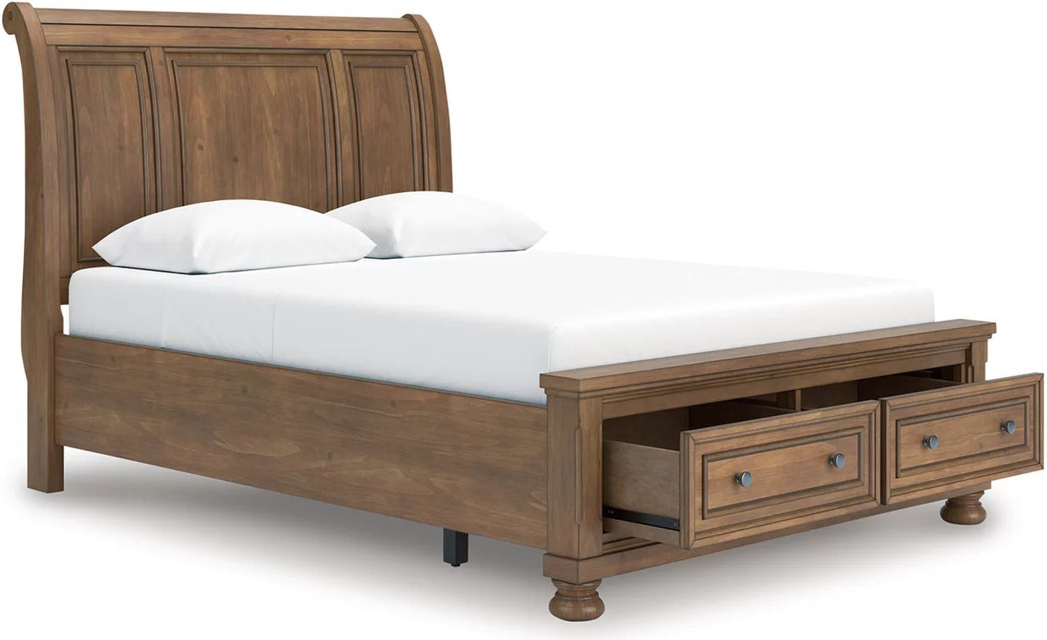 Glarrison Queen Storage Sleigh Bed In Medium Brown NCB779B4