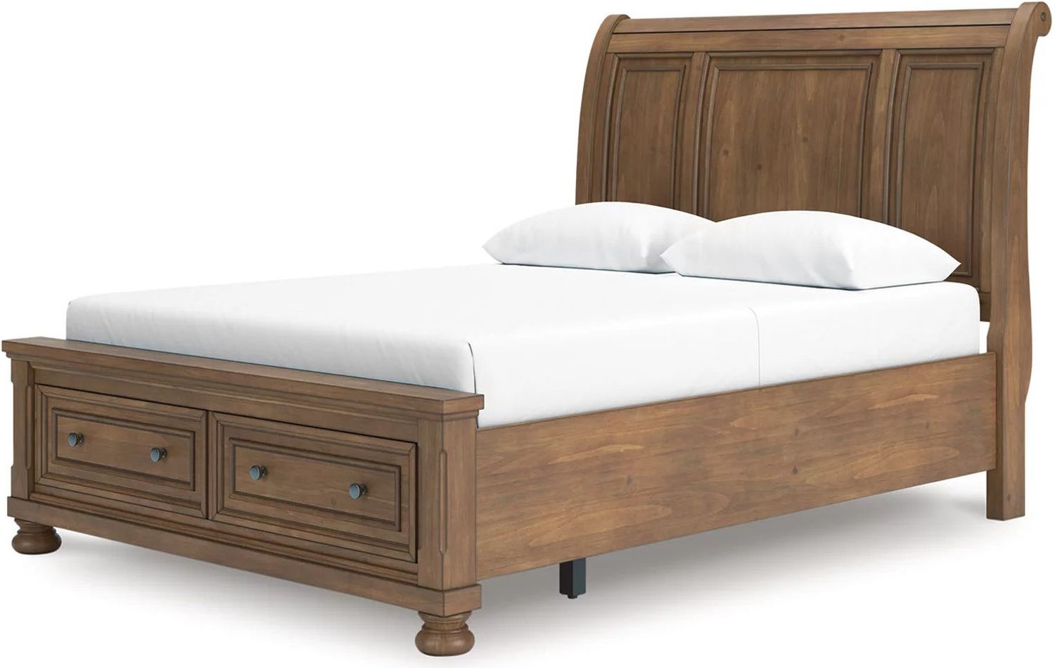 Glarrison Queen Storage Sleigh Bed In Medium Brown NCB779B4